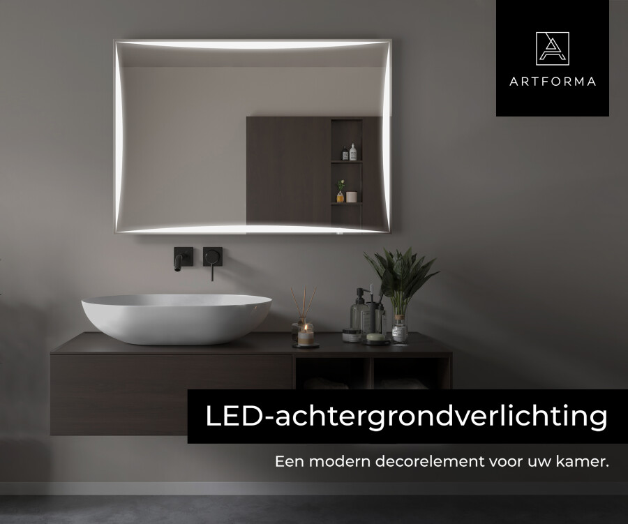 Melodramatisch totaal Maak leven Artforma - Moderne badkamer spiegel met led-verlichting L77