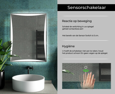 Moderne badkamer spiegel met led-verlichting L77 #7