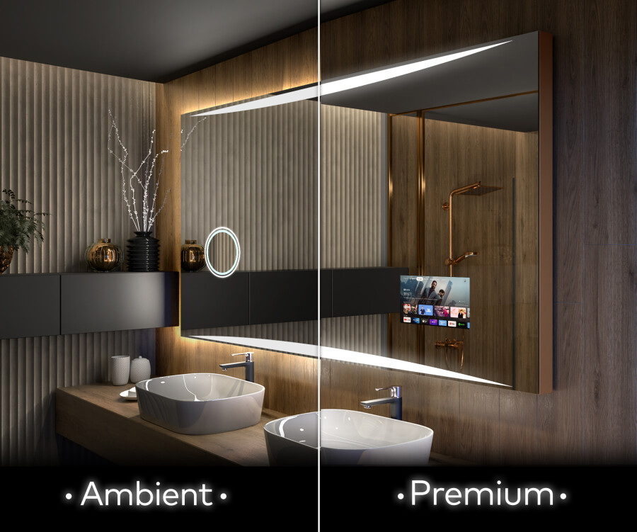 visie Pasen cijfer Artforma - Moderne badkamer spiegel met led-verlichting L78