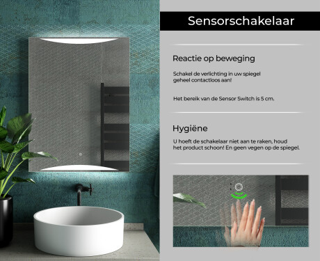 Moderne badkamer spiegel met led-verlichting L78 #7