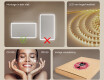 Moderne badkamer spiegel met led-verlichting 120x70cm met koel LED-licht 7000K, warm licht 3000K of neutraal licht 4500K #5