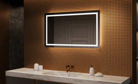 Moderne badkamer spiegel met led-verlichting 120x70cm met koel LED-licht 7000K, warm licht 3000K of neutraal licht 4500K
