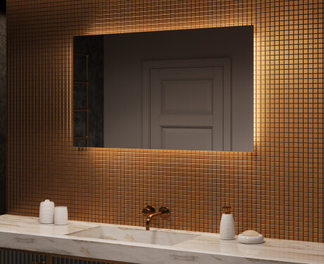 Moderne badkamer spiegel met led-verlichting 120x70cm met koel LED-licht 7000K, warm licht 3000K of neutraal licht 4500K