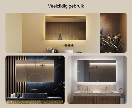 Moderne badkamer spiegel met led-verlichting 120x70cm met koel LED-licht 7000K, warm licht 3000K of neutraal licht 4500K #2