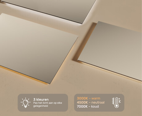 Moderne badkamer spiegel met led-verlichting 120x70cm met koel LED-licht 7000K, warm licht 3000K of neutraal licht 4500K #3