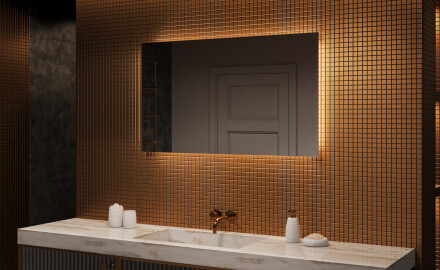 Moderne badkamer spiegel met led-verlichting 120x70cm met koel LED-licht 7000K, warm licht 3000K of neutraal licht 4500K
