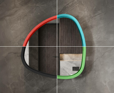 Onregelmatige LED-spiegel met hoogglans gelakte MDF-lijst L308 #6