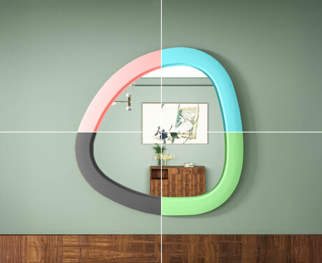LED-spiegel met onregelmatige vorm en gelakte MDF-lijst L308 #6