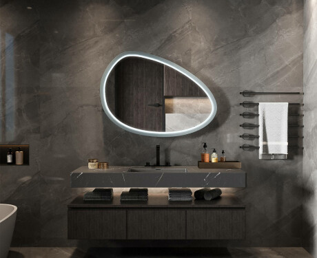 Asymmetrische LED-spiegel met gelakte MDF-lijst L310 #2