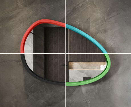 Asymmetrische LED-spiegel met gelakte MDF-lijst L310 #6
