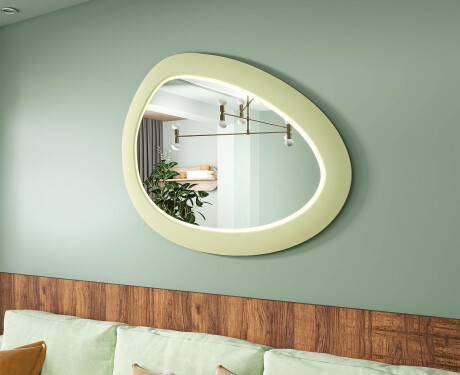 Asymmetrische LED-spiegel met MDF-frame L310