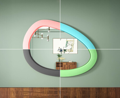 Asymmetrische LED-spiegel met MDF-frame L310 #6