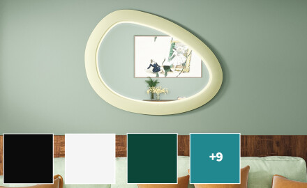 Asymmetrische LED-spiegel met MDF-frame L310