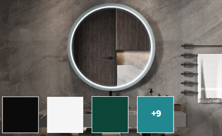 Rond LED-spiegel in een gelakte MDF-lijst L306