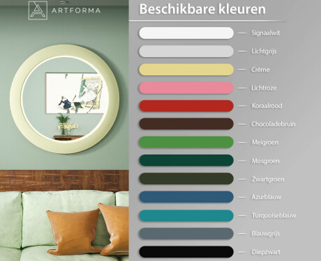 LED-spiegel met MDF in een ronde, gelakte lijst L306 #3