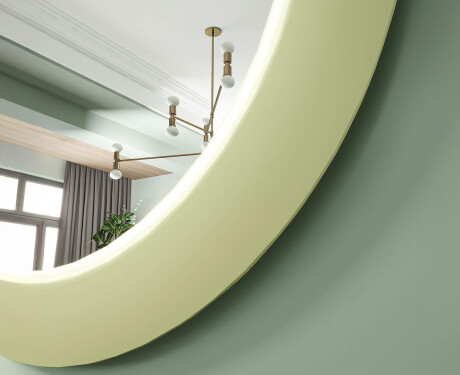 LED-spiegel met MDF in een ronde, gelakte lijst L306 #6