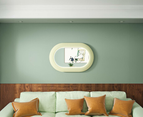 Moderne LED-spiegel met stadionvorm en MDF-frame L307 #2
