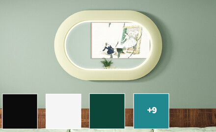 Moderne LED-spiegel met stadionvorm en MDF-frame L307