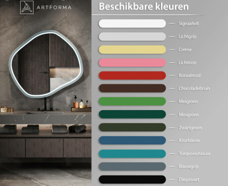 Ruitvormige LED-spiegel in een gelakte MDF-lijst L309 #3