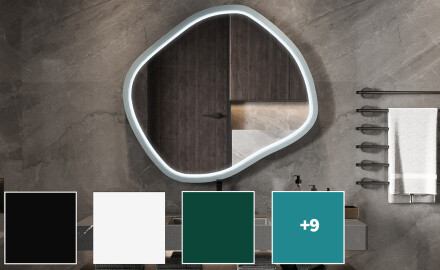 Ruitvormige LED-spiegel in een gelakte MDF-lijst L309