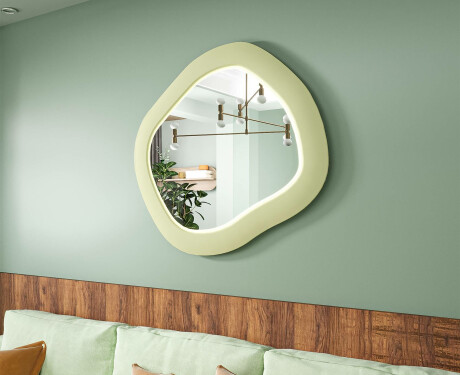 Designer LED-spiegel met MDF in geometrische vorm L309