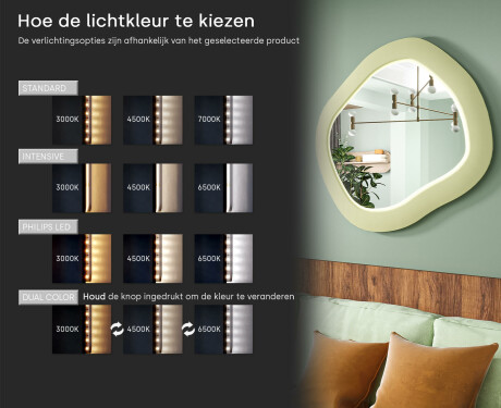 Designer LED-spiegel met MDF in geometrische vorm L309 #5