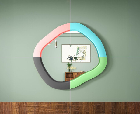 Designer LED-spiegel met MDF in geometrische vorm L309 #6