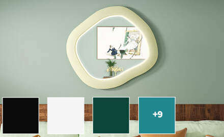 Designer LED-spiegel met MDF in geometrische vorm L309