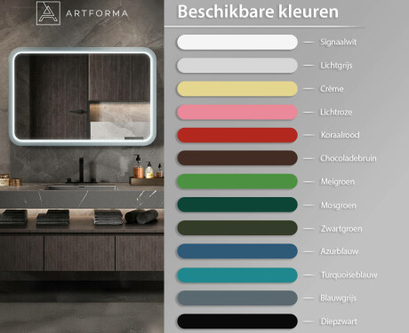 Afgeronde LED-spiegel met gelakte MDF-lijst L305 #3
