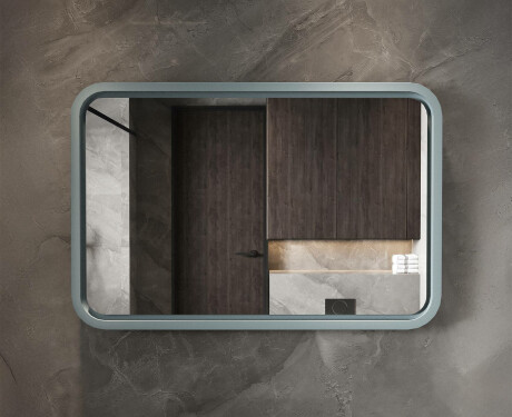Afgeronde LED-spiegel met gelakte MDF-lijst L305 #4