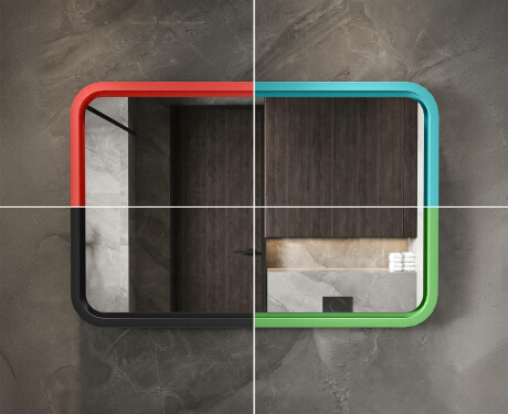 Afgeronde LED-spiegel met gelakte MDF-lijst L305 #7