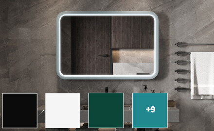 Afgeronde LED-spiegel met gelakte MDF-lijst L305