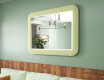 Afgeronde LED-spiegel in een glanzend MDF-frame L305