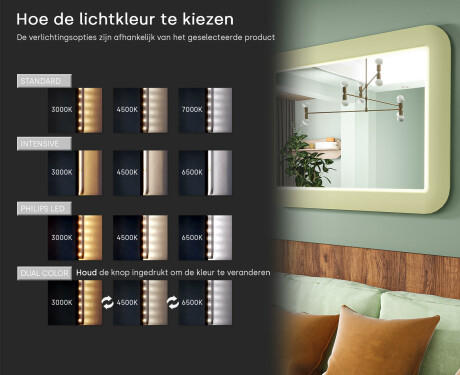 Afgeronde LED-spiegel in een glanzend MDF-frame L305 #5