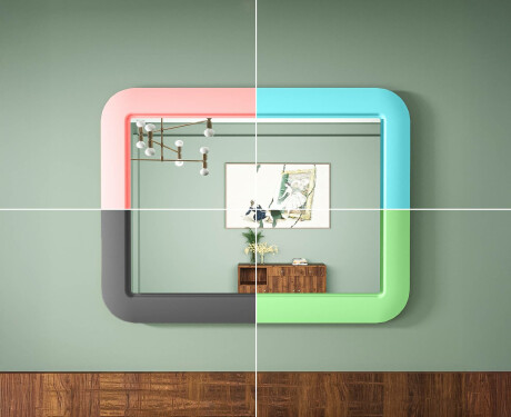 Afgeronde LED-spiegel in een glanzend MDF-frame L305 #7