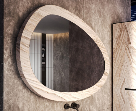 Asymmetrische spiegel met steentextuur L298 #4