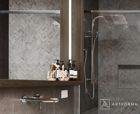 LED-badkamerspiegel met WoodenFrame-frame in de kleur Oslo Eiken #11