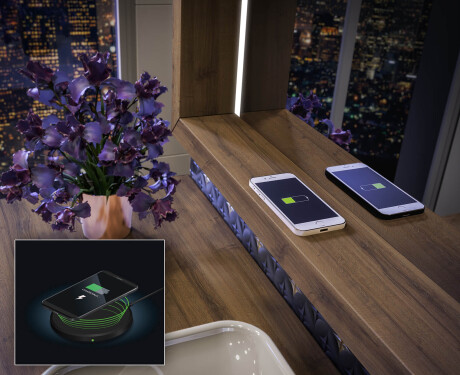 LED-badkamerspiegel met WoodenFrame-frame in de kleur Oslo Eiken #8