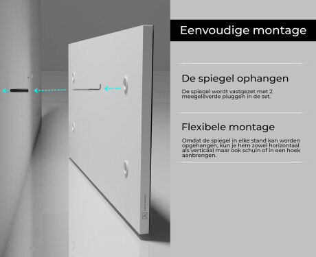 Rechthoekige wandspiegel met lijst L197 #6