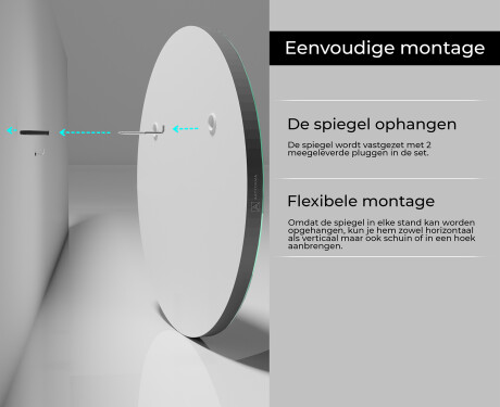 Rond wandspiegel met lijst L203 #5