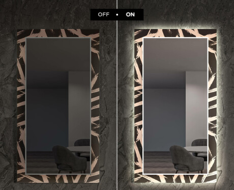 Decoratieve spiegel met led-verlichting voor in de woonkamer - Lines #7