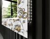Decoratieve spiegel met led-verlichting voor in de gang - Golden Flowers #11
