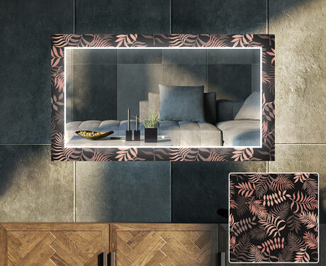 Decoratieve spiegel met led-verlichting voor in de woonkamer - Jungle #1