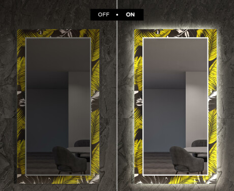 Decoratieve spiegel met led-verlichting voor in de gang - Gold Jungle #7