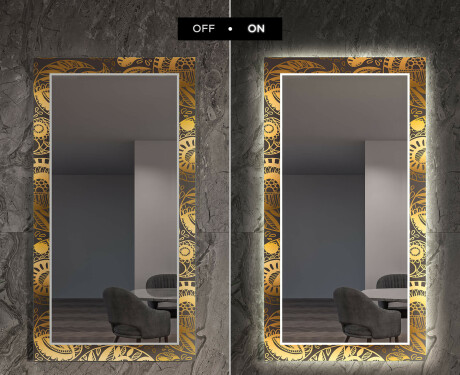Decoratieve spiegel met led-verlichting voor in de gang - Ancient Pattern #7