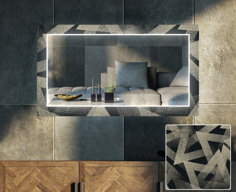 Decoratieve spiegel met led-verlichting voor in de woonkamer - Dotted Triangles