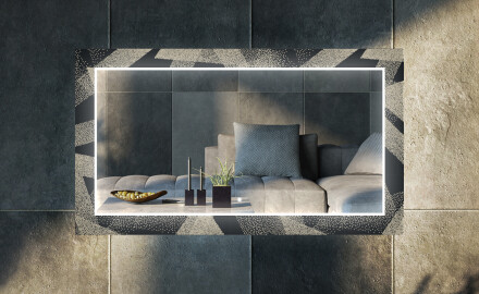 Decoratieve spiegel met led-verlichting voor in de woonkamer - Dotted Triangles