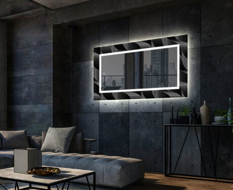 Decoratieve spiegel met led-verlichting voor in de woonkamer - Dark Wave #2