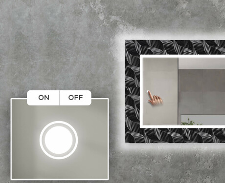 Decoratieve spiegel met led-verlichting voor in de woonkamer - Dark Wave #4