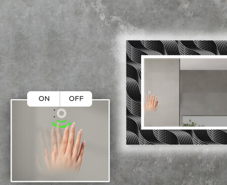 Decoratieve spiegel met led-verlichting voor in de woonkamer - Dark Wave #5